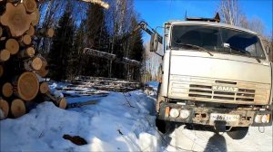 КамАЗ 55102 - лесовоз. Работа на восьмитоннике.