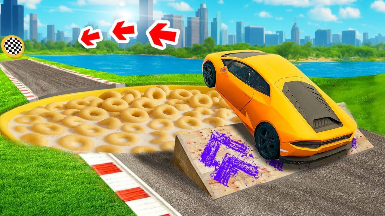 Как далеко тачка сможет проехать через гигантскую миску с хлопьями в гта 5 ? смотреть онлайн