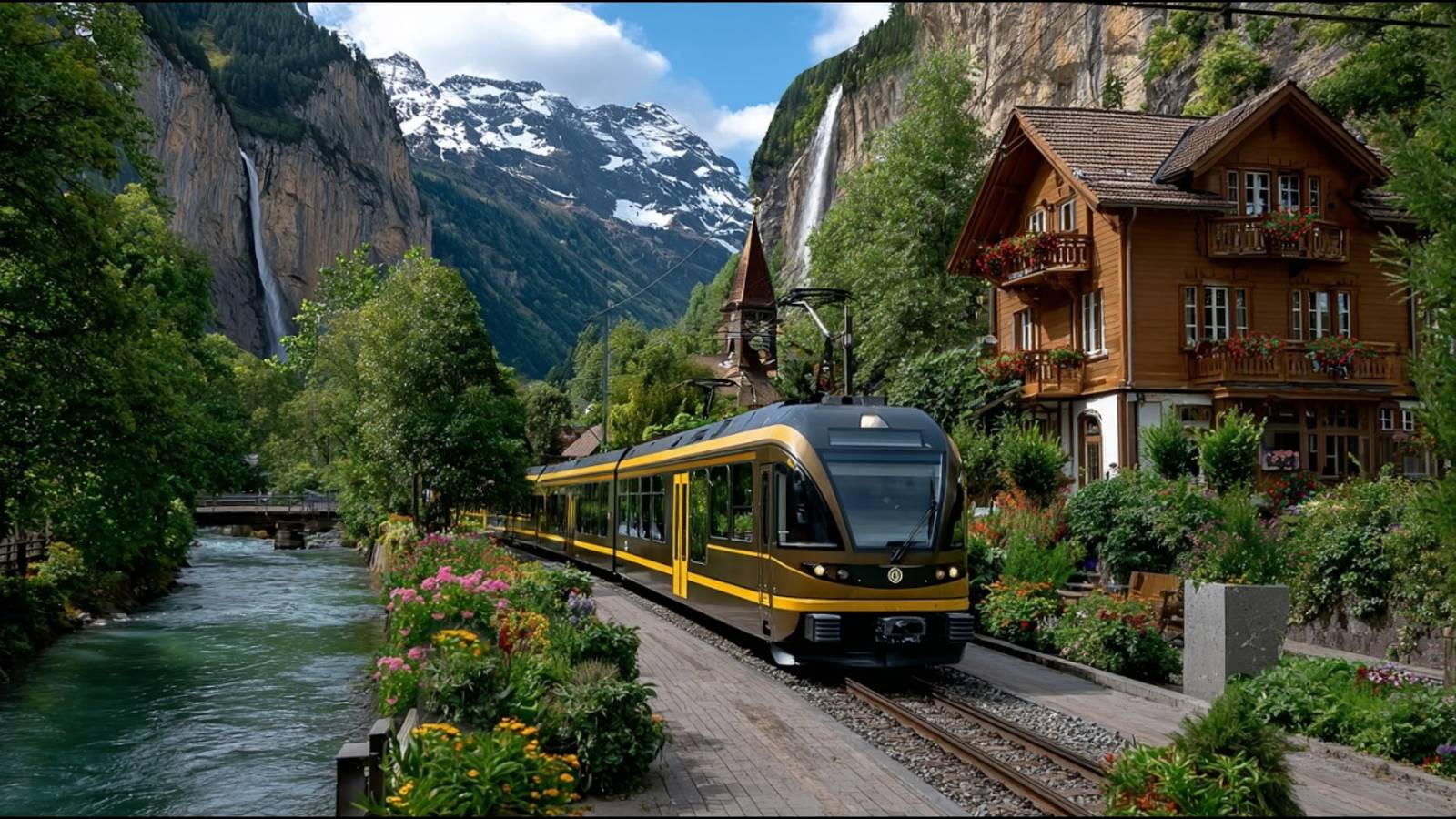 Самое красивое путешествие на поезде по Швейцарии — из Гриндельвальда в Лаутербруннен | #шариклайф смотреть онлайн