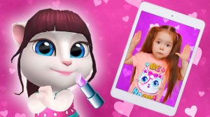 Моя Говорящая Анджела позвала Настю в планшет | Мама играет и ухаживает за Настей