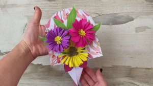 Детская поделка из бумаги своими руками для мам, на день мам, на 8 марта в детский сад с шаблонами