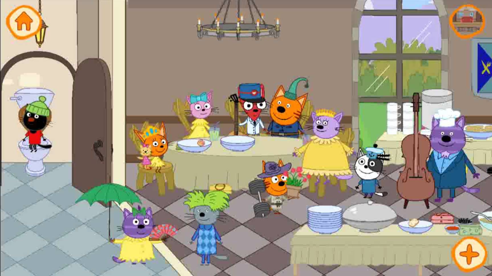 Три Кота кукольный домик: Три Кота В дорогой гостинице | Мультик-Игра для детей смотреть онлайн