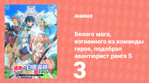 Белого мага, изгнанного из команды героя, подобрал авантюрист ранга S 3 серия (аниме-сериал, 2025)