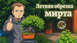 Летняя обрезка двух миртов на пути к бонсай