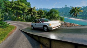 Мультики про машинки. Машины разгоняются и прыгают с обрыва на пляж