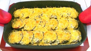 КАБАЧКИ и БАКЛАЖАНЫ в сметане, запеченные под сыром.