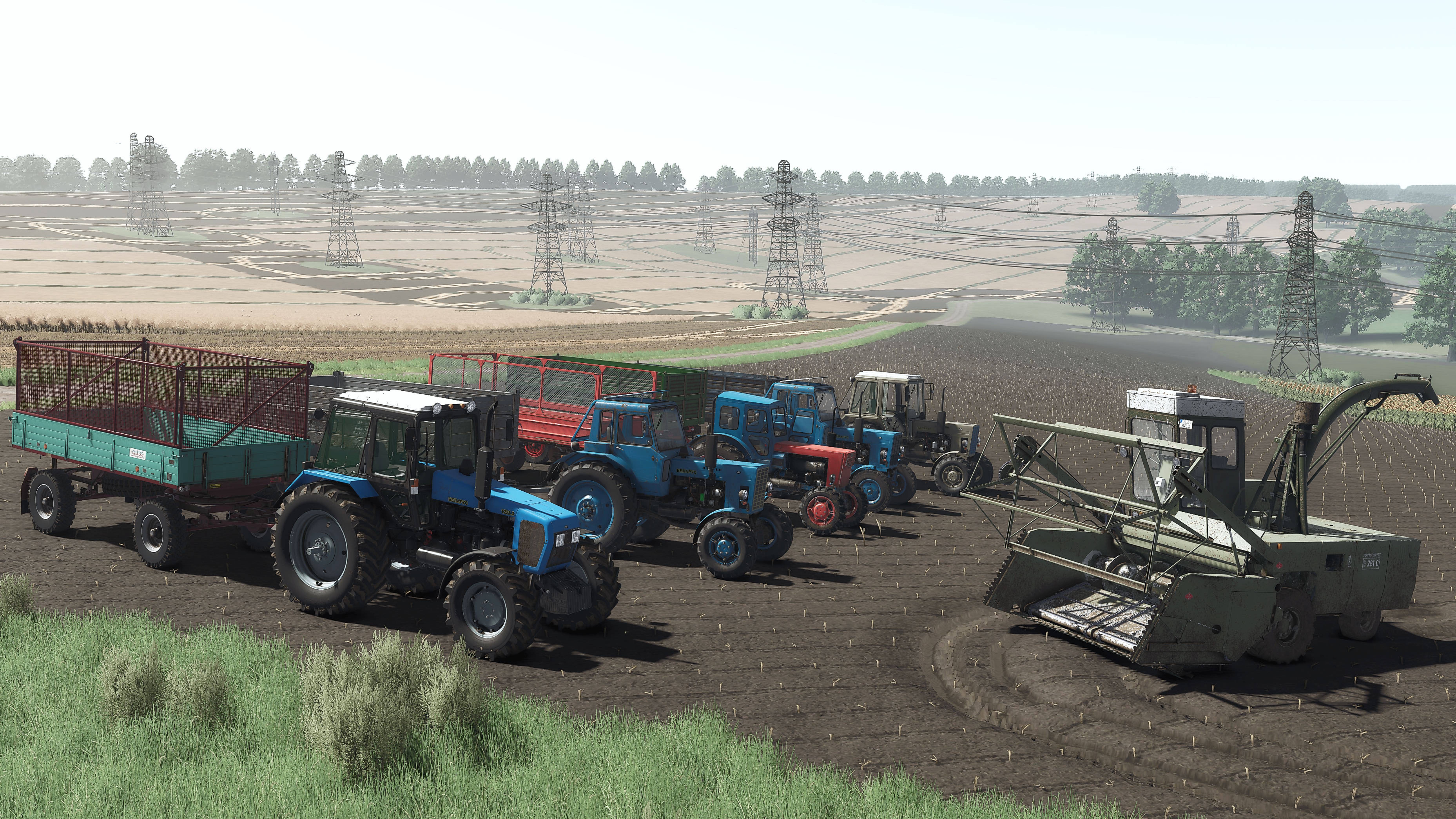 Уборка подсолнуха на силос, трактора МТЗ-80/82/1221.3, Т-40А, комбайн Fortschritt E 281-C FS25 смотреть онлайн