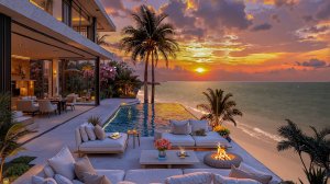 Вечерний Джаз у Моря | Атмосфера Заката и Спокойствия Для Отдыха