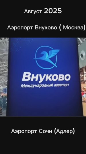 Перелет Москва (аэропорт Внуково)-Сочи. 2025
