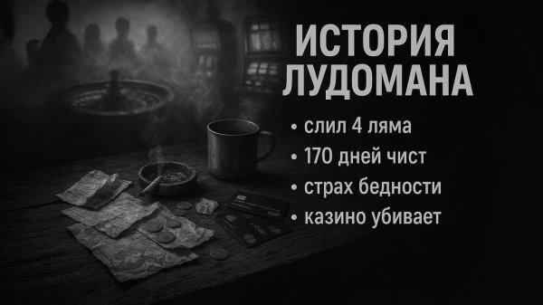 История лудомана: 19 лет проиграл 4 млн, друзья лудоманы, осознание проблемы