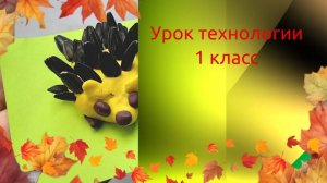 Ежик из семечек и пластилина. Урок технологии. Семена и фантазии.