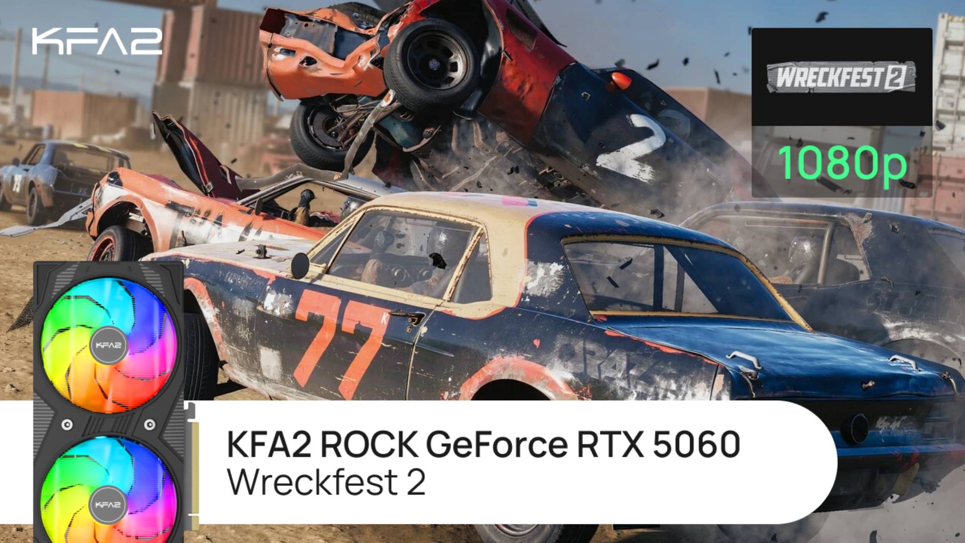 Тест видеокарты KFA2 ROCK GeForce RTX 5060 | Wreckfest 2 | 1080p (Full HD) разрешение смотреть онлайн