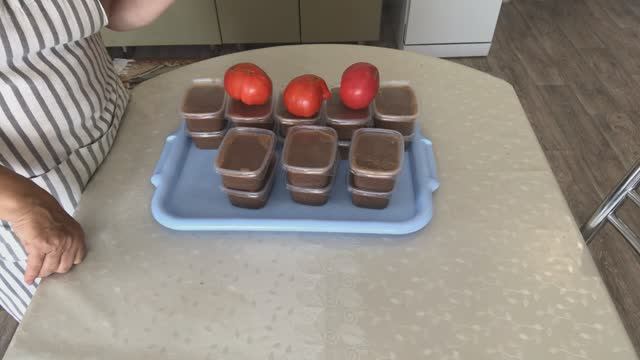 Томатная паста без варки. В заморозку. смотреть онлайн