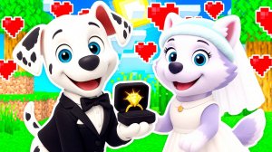 МАРШАЛ СДЕЛАЛ ПРЕДЛОЖЕНИЕ ЭВЕРЕСТ ЩЕНЯЧИЙ ПАТРУЛЬ в МАЙНКРАФТ PAW PATROL СВАДЬБА МУЛЬТИК