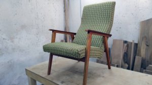 Реставрация старого кресла времен СССР DIY мебель своими руками