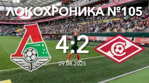 Локохроника №105. Локомотив - Спартак 4:2 (9 августа 2025)