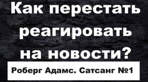 Роберт Адамс. Сатсанг №1