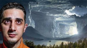 В пещере, где есть облака, лес и река