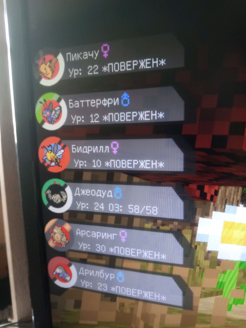 стрим с модом на покемонов в майнкрафт