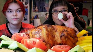 Мукбанг | Запечённая курочка По-Галчонски | Обжор Асмр