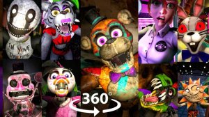 360° FNAF SECURITY BREACH: ВСЕ JUMPSCARES в VR! Страшное Видео 2025