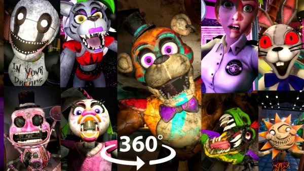 360° FNAF SECURITY BREACH: ВСЕ JUMPSCARES в VR! Страшное Видео 2025