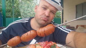 ОБЖОР сардельки на углях и копчëное мясо/мукбанг/еда на камеру/мокпанроссия
