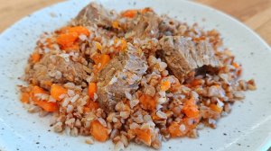 ТУШЕНАЯ ГОВЯДИНА с гречкой и морковью