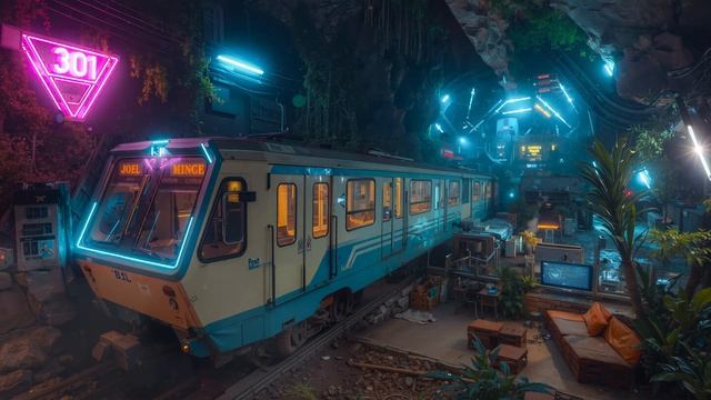 Cybernetic Greenhouse ｜ Soft Rain & Neon Glow for Recharge & Contemplate 🌿