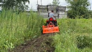 Работа в сложных условиях почвофрезы Kubota