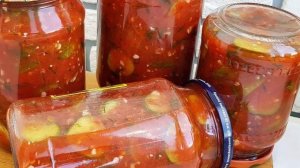 Вкусные хрустящие огурцы в томатном соусе, без стерилизации!