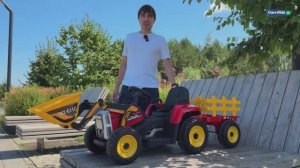 Электромобиль трактор с ковшом и прицепом XMX611