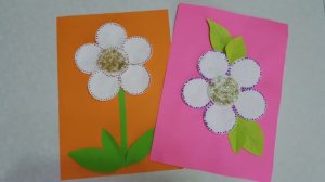Цветочек! Аппликация из ватных дисков! Вариант открытки на праздник! Поделки своими руками!
