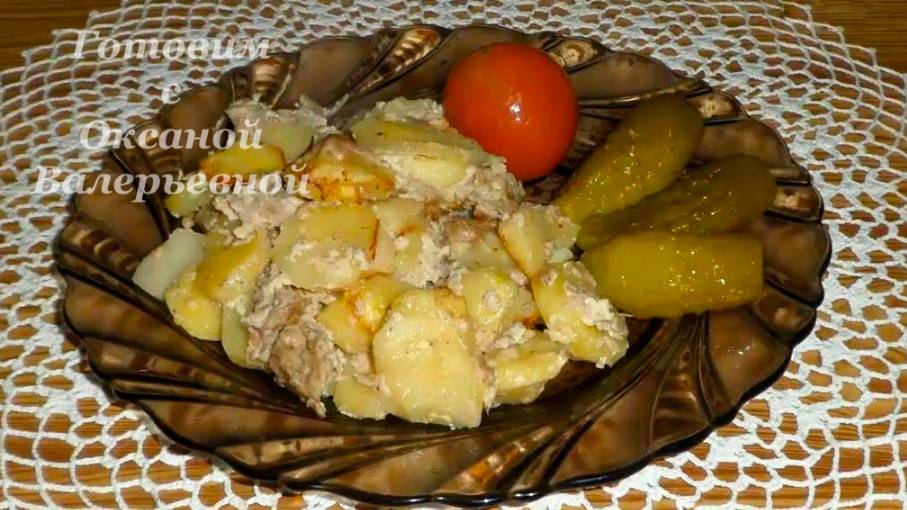 Картошка с фаршем запечённая в духовке. Готовим с Оксаной Валерьевной. смотреть онлайн