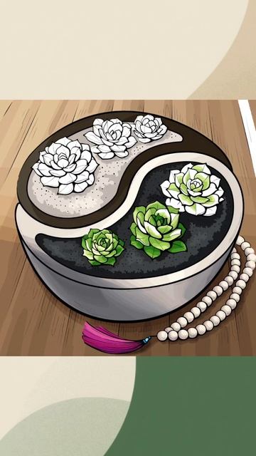 Шкатулка инь и янь в стиле дзен