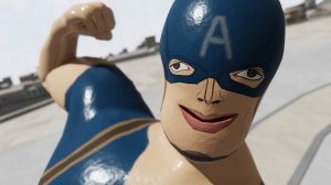 Капитан Америка останавливает вертолет Баки