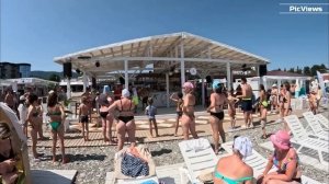 СОЧИ Лазаревское пляж Багратион сегодня 11 августа 2024. Обстановка на пляже море и погода сейчас