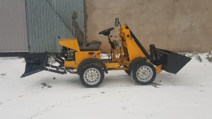 Дорестайлинговый самодельный мини погрузчик 4х4 переломка рама из 12го швеллера