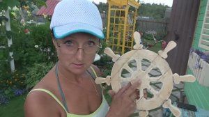 Штурвал декоративный моими руками.. Декор для сада..