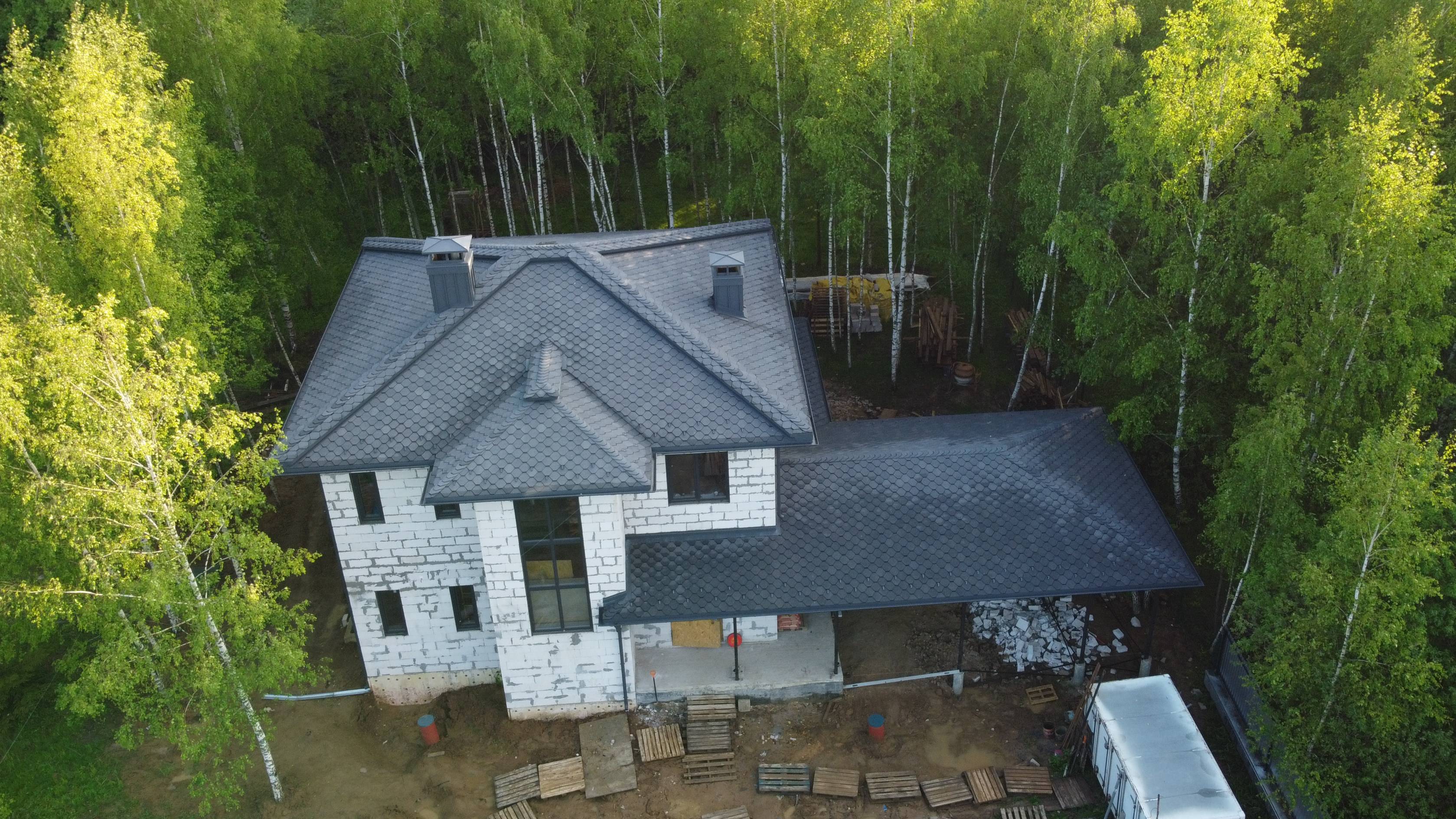 Крыша под ключ. Двухслойная гибкая черепица.