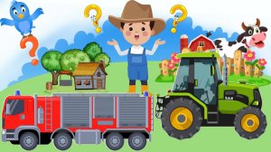 Трактор на ферме  - Мультики про машинки и животных - Логика для малышей