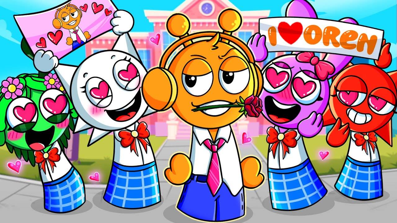 У Орена в ШКОЛЕ есть СУМАСШЕДШИЕ ФАНАТКИ?! Невероятная анимация Спрунки из коробки смотреть онлайн