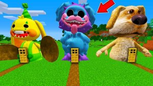 ЧТО ВНУТРИ ДОМОВ ГОВОРЯЩИЙ БЕН МОПС ГУСЕНИЦА КРОЛИК БОНЗО В МАЙНКРАФТ ! POPPY PLAYTIME 2 MINECRAFT