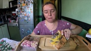 Рыбный пирог в слоеном тесте. Мукбанг