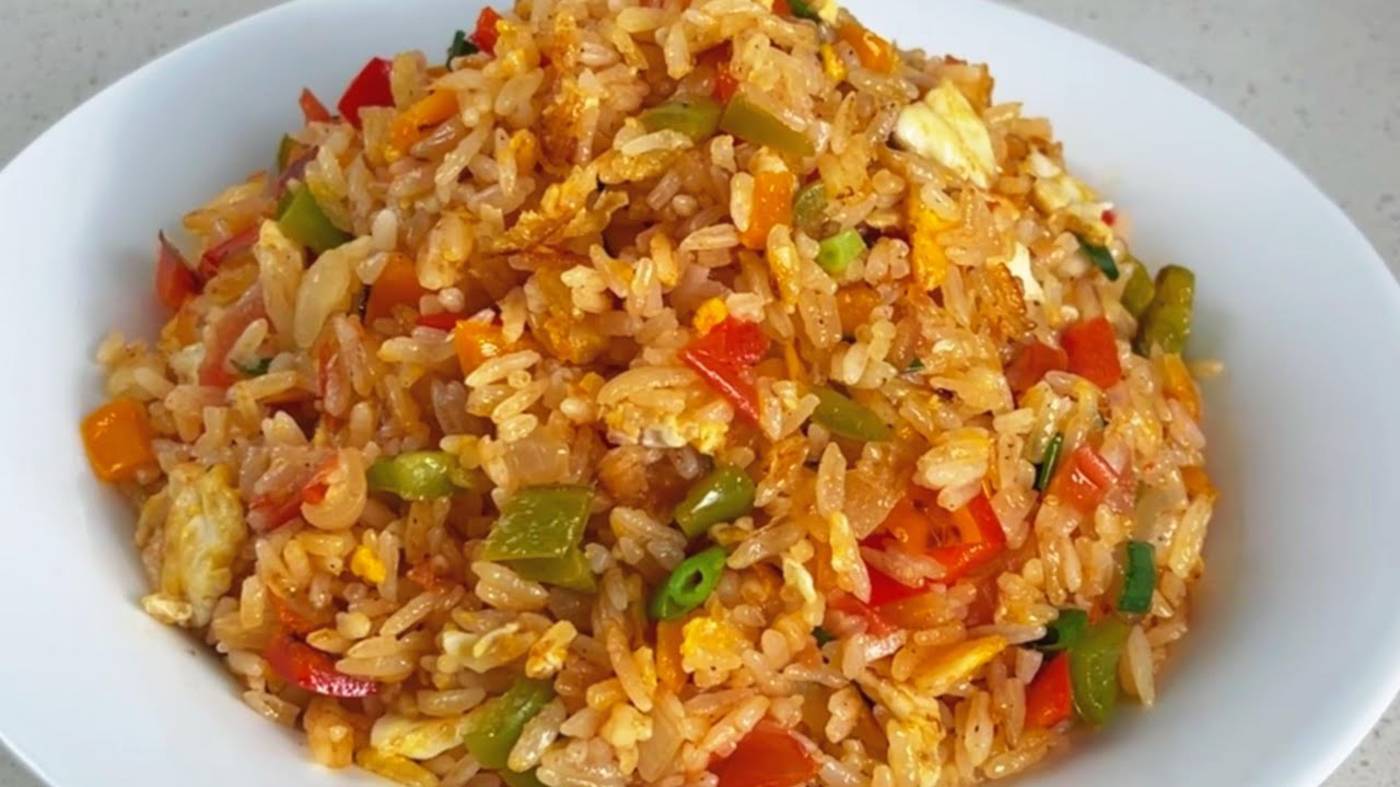 Как приготовить вкусный жареный рис с овощами и яйцом дома смотреть онлайн