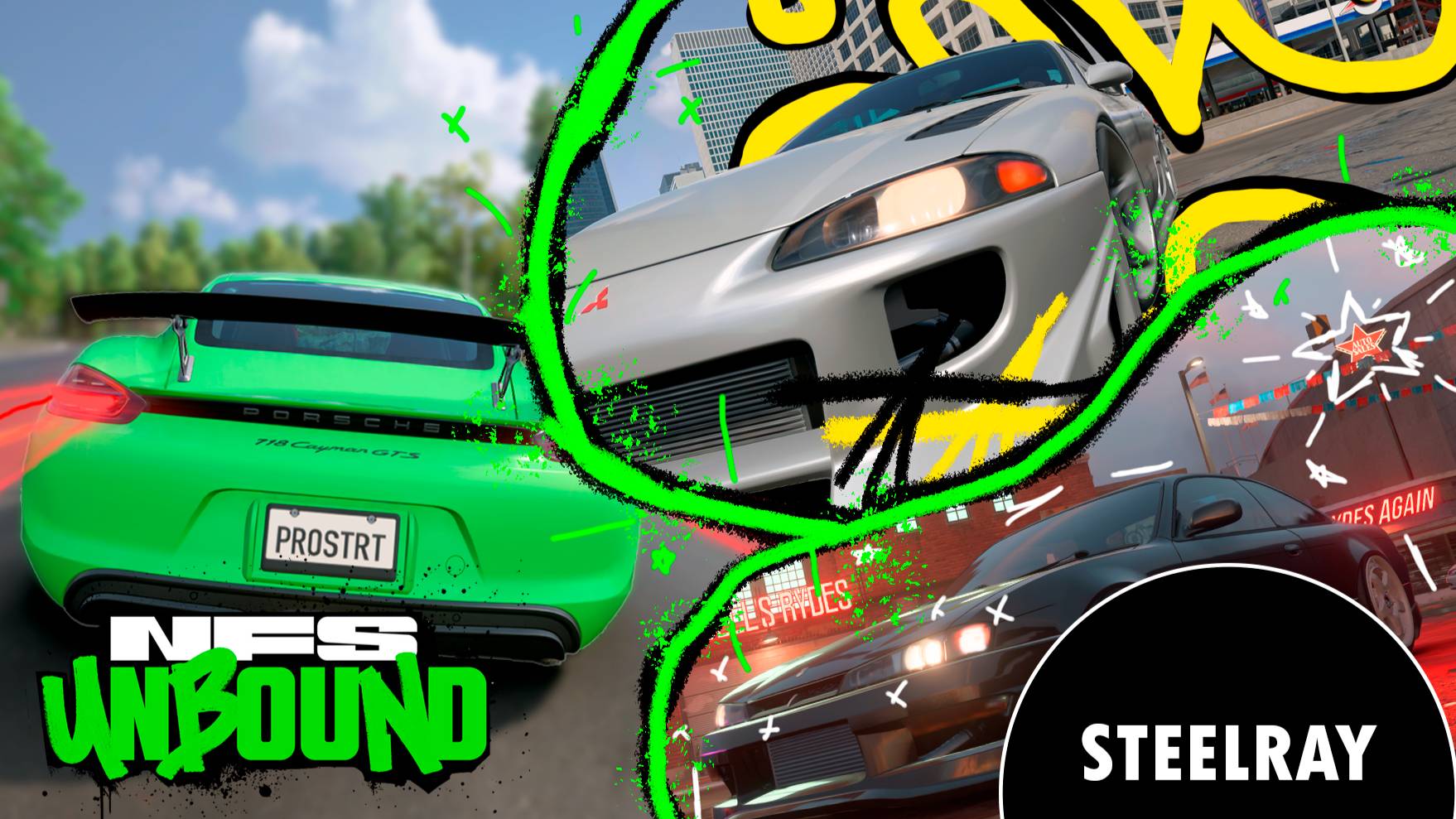 NFS Unbound Nissna Silvia K'S, Mitsubishi Eclips GSX, Porsche 718 Cayman GTS 