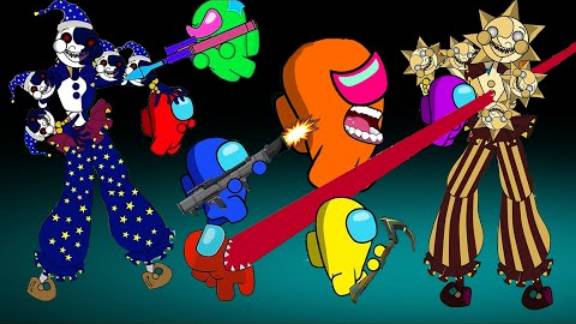 Among Us против зомби-анимации 9999-го уровня "Пятая ночь у Фредди" смотреть онлайн