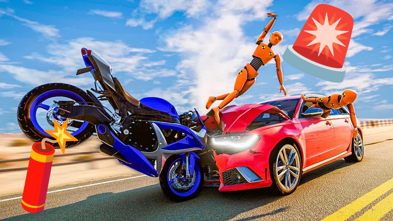 🏍️Почему гравитация любит байкеров сильнее?🏍️ Подборка мото аварий в бимке| BeamNG Drive