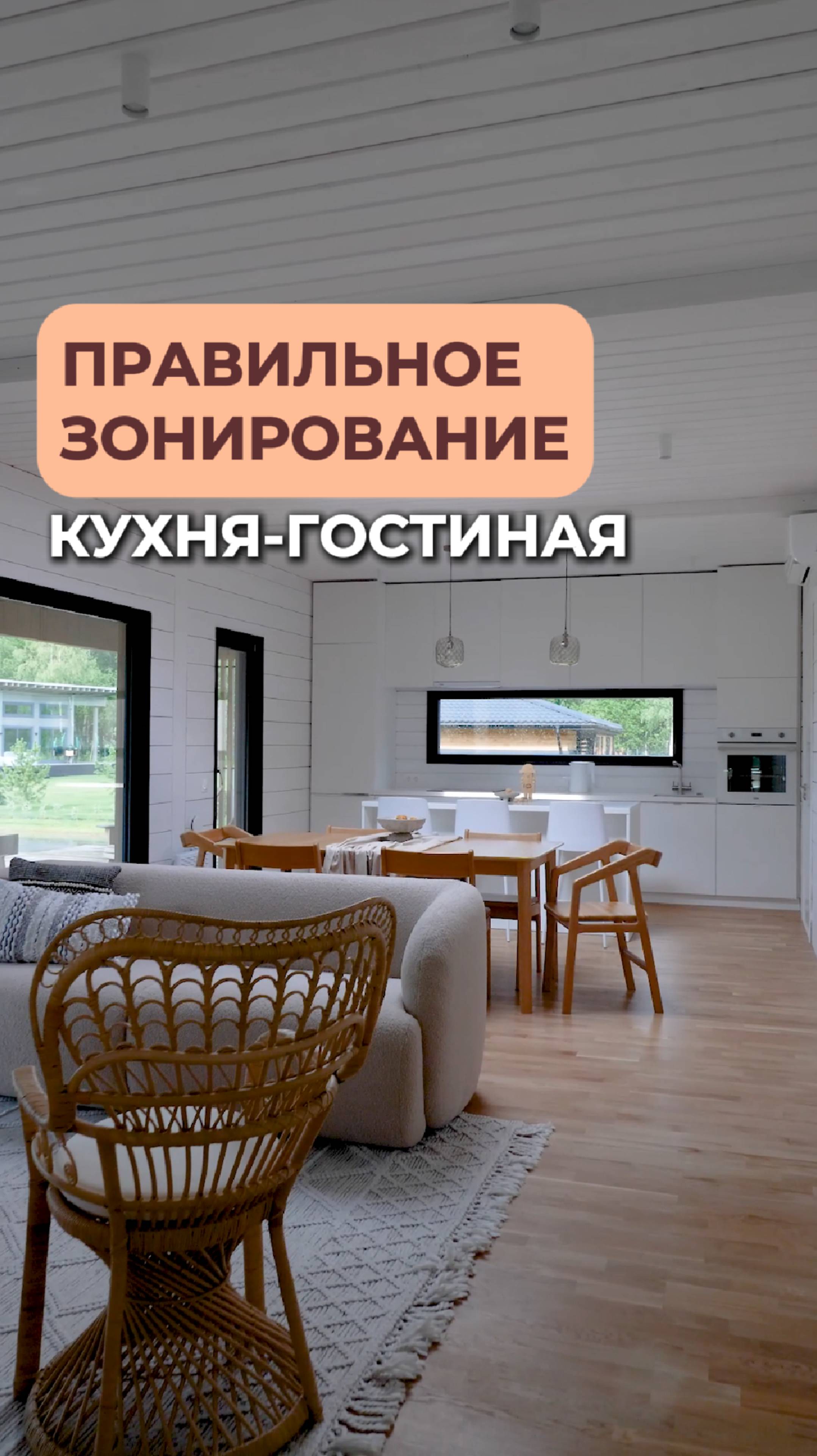 Правильное зонирование КУХНИ гостиной. Дизайн интерьера смотреть онлайн