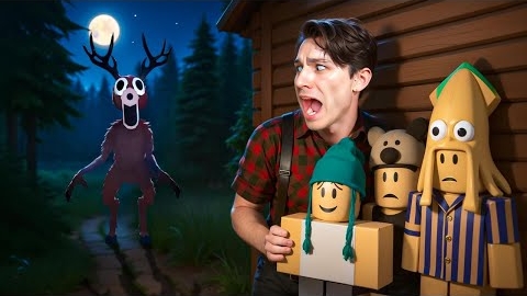 ЛОСЬ ЛЮДОЕД ИЩЕТ ДЕТОК НА ОБЕД!😭 СПАС ДЕТЕЙ ЗА 99 НОЧЕЙ В ЛЕСУ ОТ СТРАШНОГО ЛОСЯ В РОБЛОКСЕ!😨